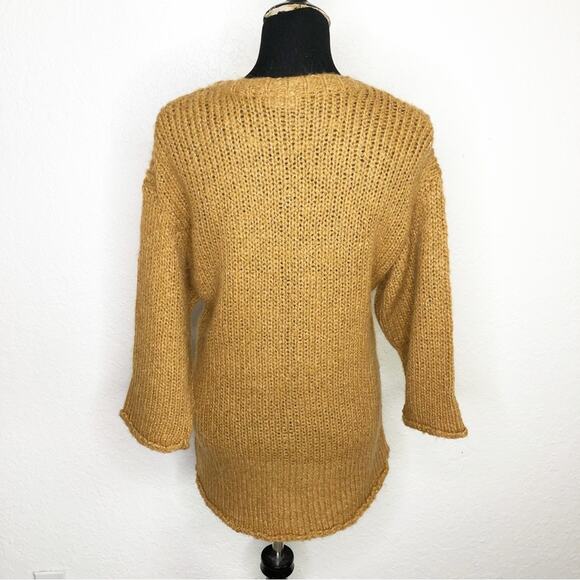 Ichi caramel golden brown v neck alpaca blend sweater size Extra Small XS - Picture 16 of 16